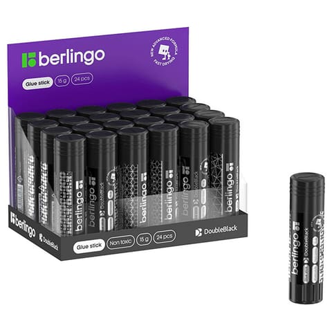 ⁨Berlingo, klej w sztyfcie Double black, czarna, 24szt⁩ w sklepie Wasserman.eu