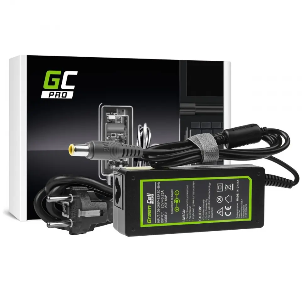 ⁨Green Cell AD16AP power adapter/inverter Indoor 65 W Black⁩ at Wasserman.eu