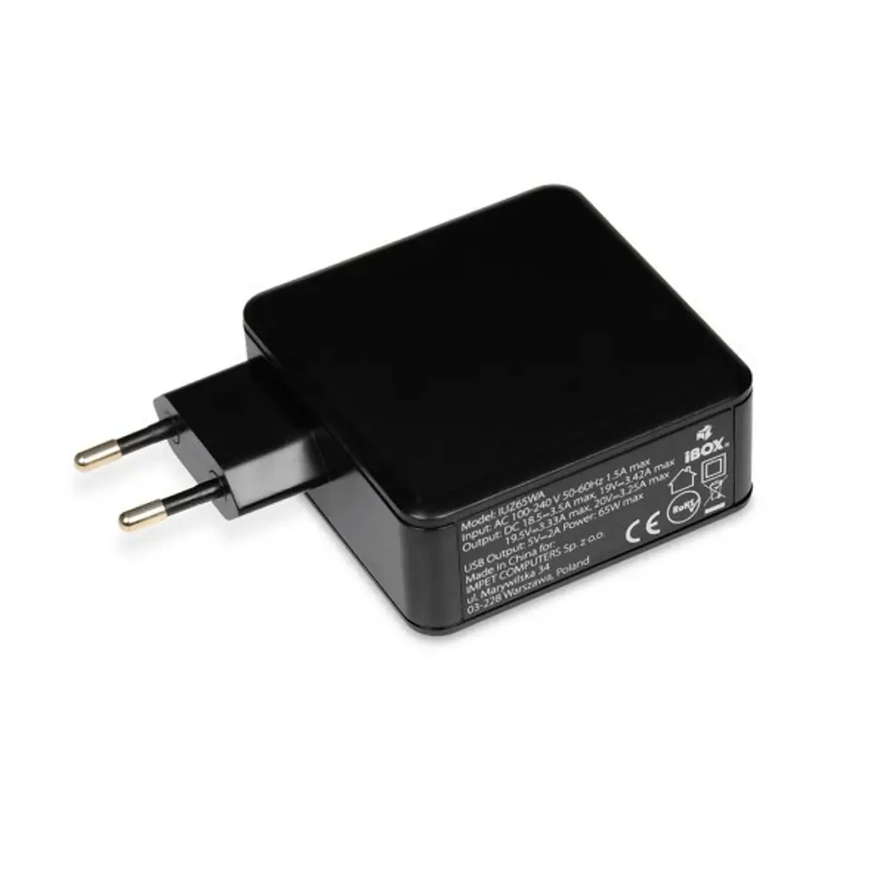 ⁨iBox IUZ65WA power adapter/inverter Auto 65 W Black⁩ at Wasserman.eu