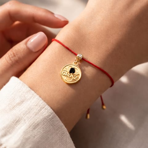 ⁨Bransoletka na szczęście z turmalinem i kryształkami Preciosa (B23/JES/39/2AU)⁩ w sklepie Wasserman.eu