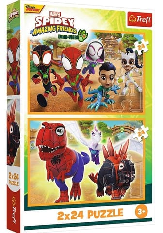⁨Puzzle 2x24 pieces Spidey and dinosaurs⁩ at Wasserman.eu