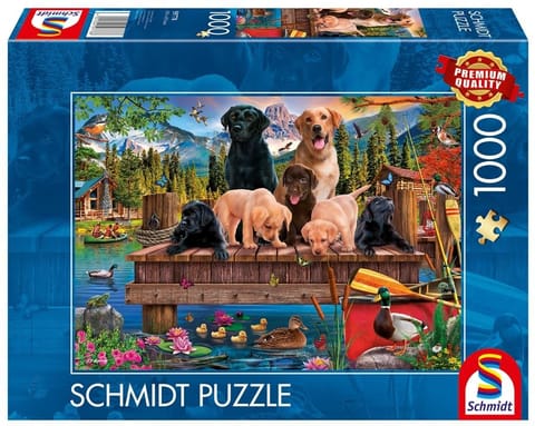 ⁨Puzzle PQ 1000 Psia rodzina nad jeziorem G3⁩ w sklepie Wasserman.eu