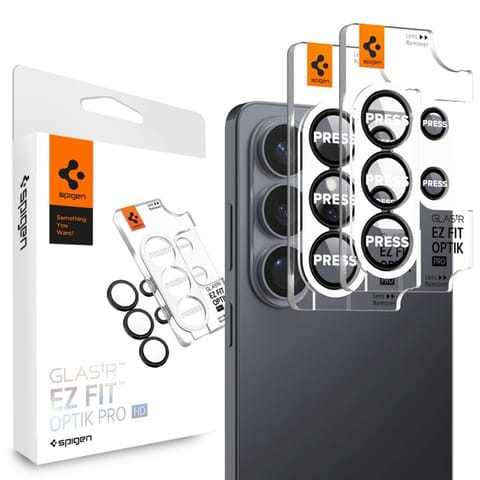 ⁨Spigen Optik Pro HD GLAS.TR EZ Fit Camera Protector 2-Pack - Szkło ochronne na obiektyw do Samsung Galaxy S26 Ultra (2 szt)(Czarny)⁩ w sklepie Wasserman.eu