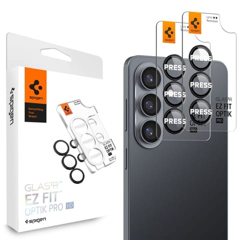 ⁨Spigen Optik Pro HD GLAS.TR EZ Fit Camera Protector 2-Pack - Szkło ochronne na obiektyw do Samsung Galaxy S26 (2 szt)(Czarny)⁩ w sklepie Wasserman.eu