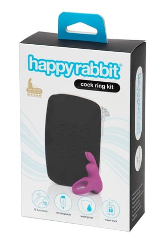 Happy Rabbit Fioletowy Pierścień Wibrujący USB z Etui Silikonowy w sklepie Wasserman.eu
