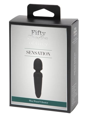 ⁨Fifty Shades of Grey Sensation Mini Wand - masażer, silikon, USB, czarny⁩ w sklepie Wasserman.eu