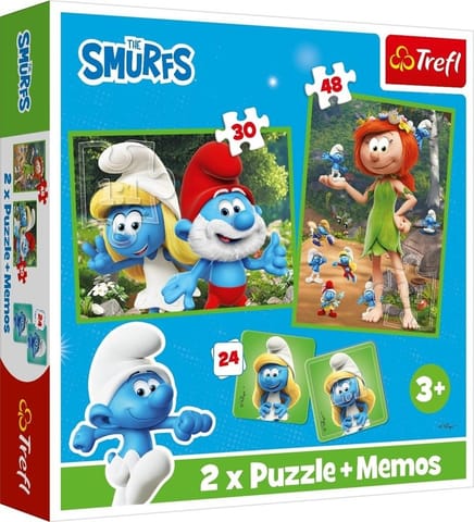 ⁨Puzzle 2in1 puzzle and memos Smurfs have fun⁩ at Wasserman.eu