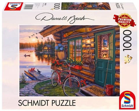 ⁨Puzzle PQ 1000 DARREL BUSH Domek nad jeziorem G3⁩ w sklepie Wasserman.eu