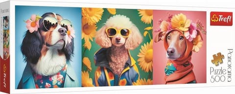 ⁨Puzzle 500 Panorama Pokaz mody psia edycja TREFL⁩ w sklepie Wasserman.eu