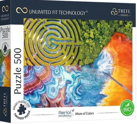⁨Puzzle 500 Aerial Mindblow: Maze of Colors TREFL⁩ w sklepie Wasserman.eu