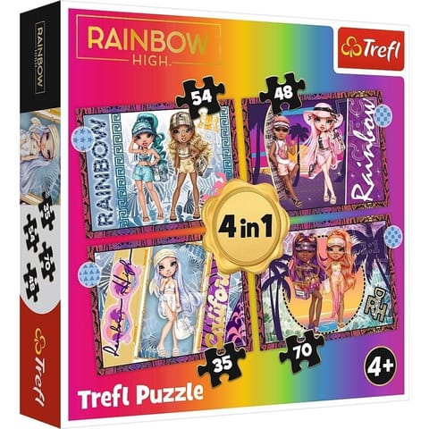 ⁨Puzzle 4w1 Modne laleczki TREFL⁩ w sklepie Wasserman.eu