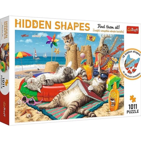 ⁨Puzzle Hidden Shapes Cats on summer⁩ at Wasserman.eu