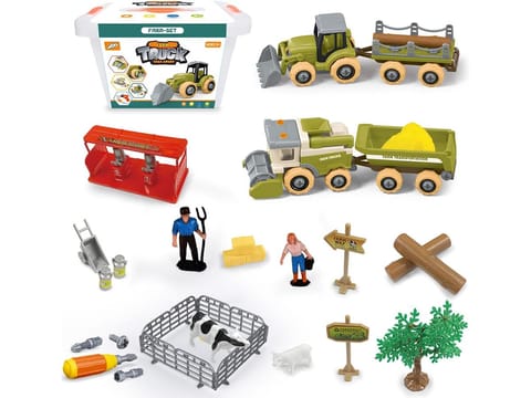 ⁨Farma Traktor Kombajn Do Skręcania Gospodarstwo Rolne Zestaw Majsterkowicza Rolnika Traktor Kombajn Zwierzęta Wkrętarka⁩ w sklepie Wasserman.eu