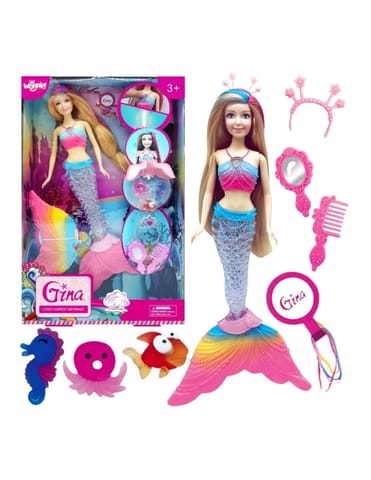⁨WOOPIE Lalka Syrenka Gina Magiczna Tęczowa z Akcesoriami⁩ w sklepie Wasserman.eu