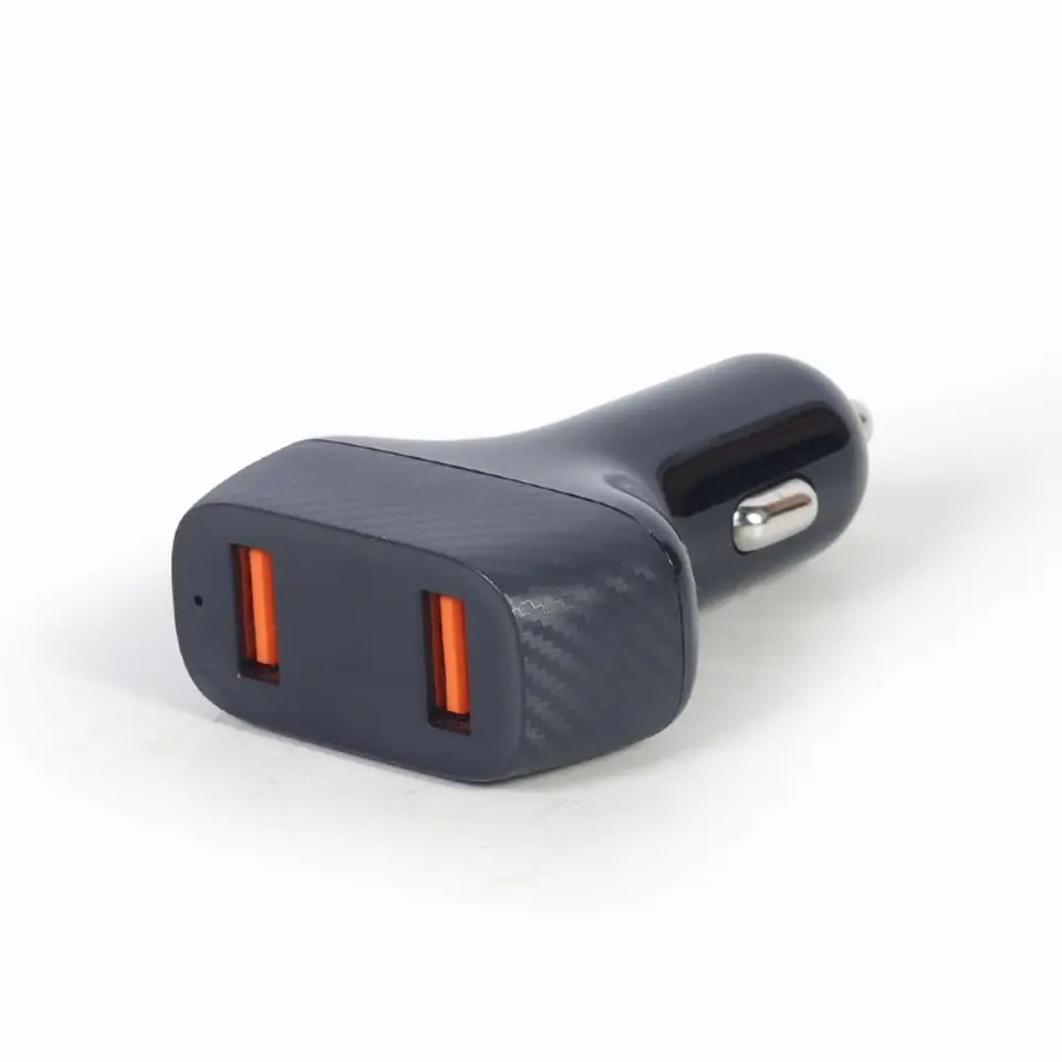 ⁨GEMBIRD ŁADOWARKA SAMOCHODOWA 2X USB, QC 3.0, 36W, CZARNA⁩ w sklepie Wasserman.eu