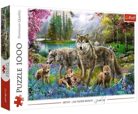 ⁨Puzzle 1000 elements - Family of wolfs⁩ at Wasserman.eu