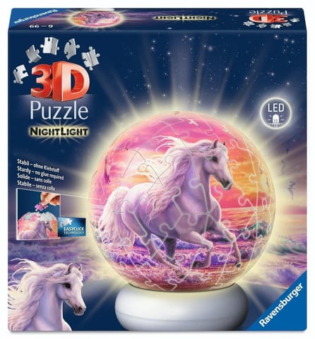 ⁨Puzzle 3D NightLight Horses on the Beach⁩ w sklepie Wasserman.eu
