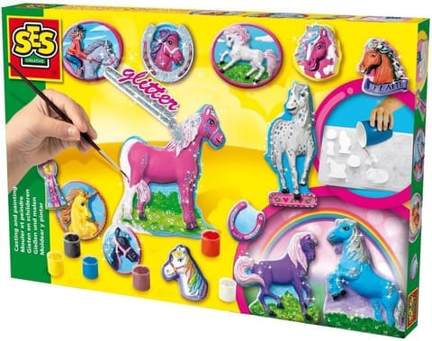 ⁨Odlewy gipsowe - Bajkowe Konie z brokatem⁩ w sklepie Wasserman.eu