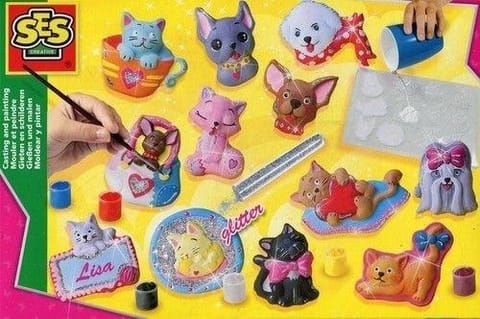 ⁨Odlewy gipsowe - Kotki i Pieski z brokatem⁩ w sklepie Wasserman.eu