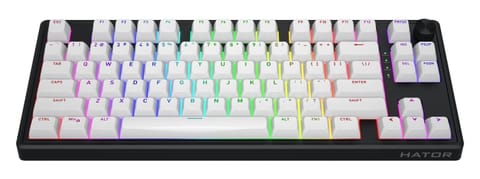 ⁨Klawiatura dla graczy Hator Skyfall 80 bezprzewodowa mechaniczna biało-czarna⁩ w sklepie Wasserman.eu
