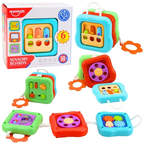 ⁨Kostka Sensoryczna Edukacyjna Panele Manipulacyjne 6 Aktywności⁩ w sklepie Wasserman.eu