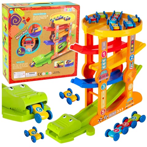⁨Tor Zjeżdżalnia Równoważnia Dla Autek Krokodyl 5 Poziomów⁩ w sklepie Wasserman.eu