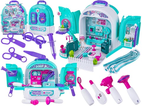 ⁨Zestaw Lekarski w Plecaku 3w1 Mały Doktor Walizka Plecak Domek Dla Lalek⁩ w sklepie Wasserman.eu