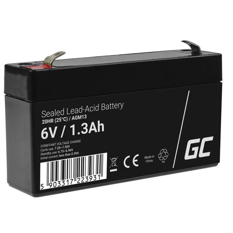 ⁨GREEN CELL AKUMULATOR ŻELOWY AGM13 6V 1.3AH⁩ w sklepie Wasserman.eu