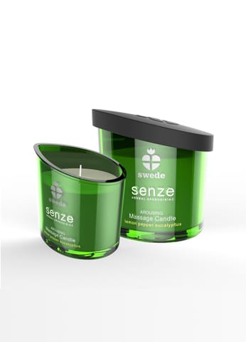 ⁨Swede Senze Massage Candle Arousing 150ml cytryna eukaliptus pieprz⁩ w sklepie Wasserman.eu