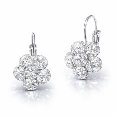 ⁨Crystal Flower Earrings (P8125AG)⁩ at Wasserman.eu