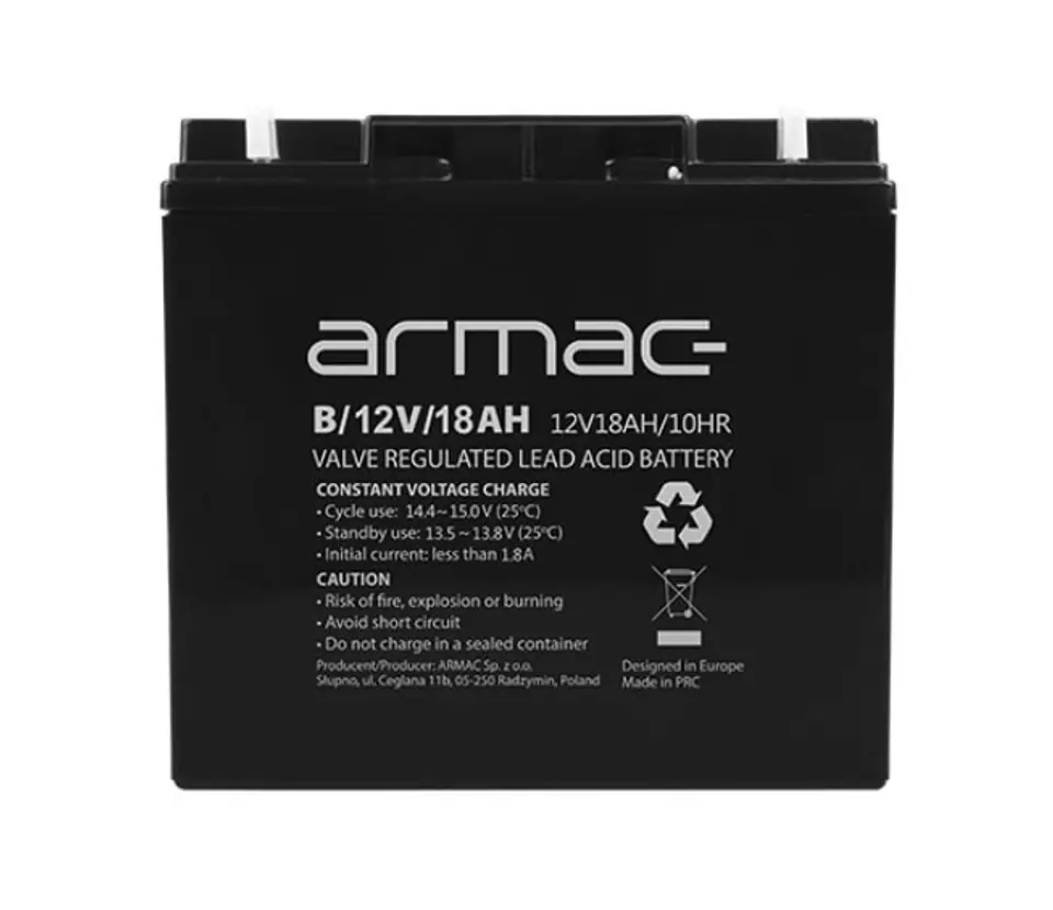 ⁨AKUMULATOR DO UPS 12V/18AH UNIWER. ARMAC B/12V/18AH⁩ w sklepie Wasserman.eu