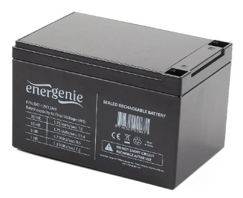 ⁨Gembird BAT-12V12AH UPS battery Sealed Lead Acid (VRLA) 12 V 12 Ah⁩ at Wasserman.eu