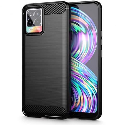 ⁨Etui na Realme 8 Carbon czarne⁩ w sklepie Wasserman.eu