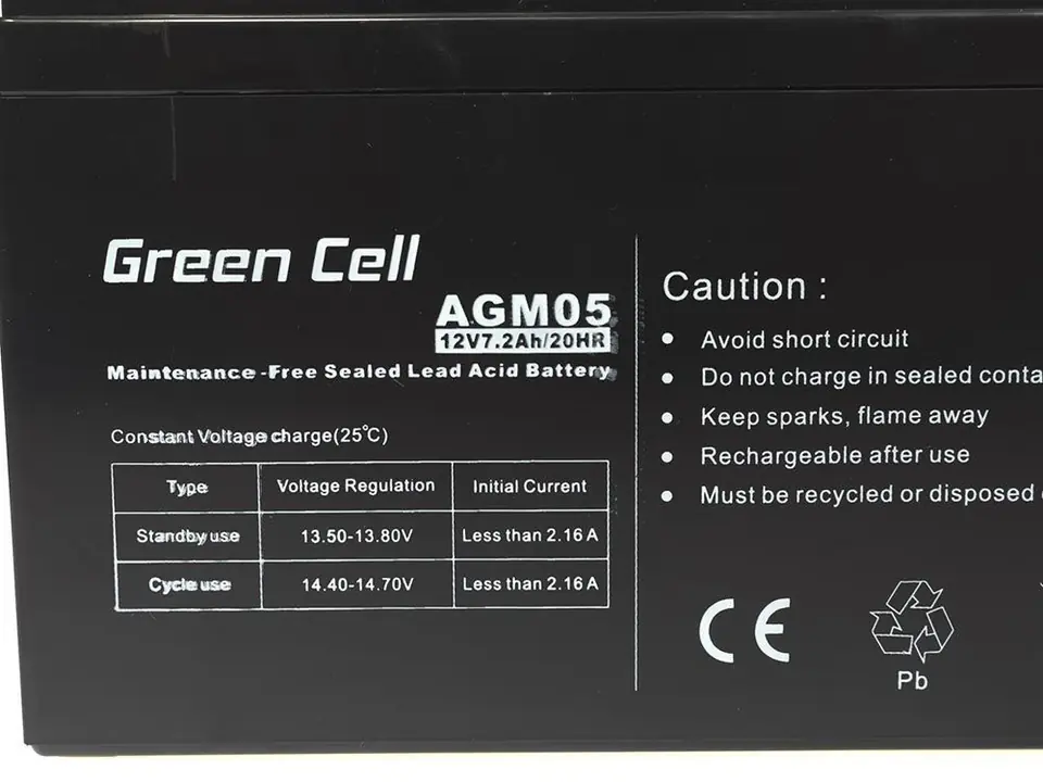 ⁨GREEN CELL AKUMULATOR ŻELOWY AGM05 12V 7,2AH⁩ w sklepie Wasserman.eu