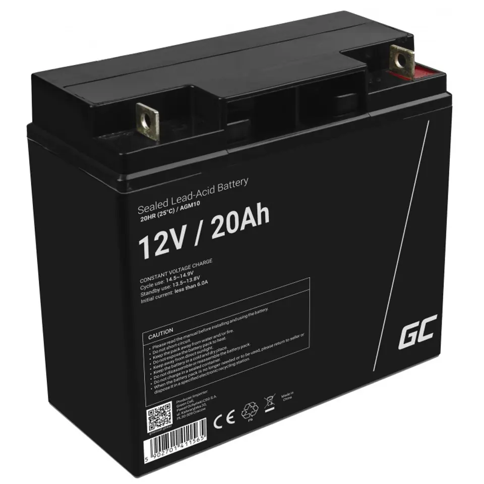 ⁨GREEN CELL AKUMULATOR ŻELOWY AGM10 12V 20AH⁩ w sklepie Wasserman.eu