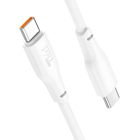 ⁨Kabel USB C do USB C Hoco 3A 100W 1 m X93 biały⁩ w sklepie Wasserman.eu