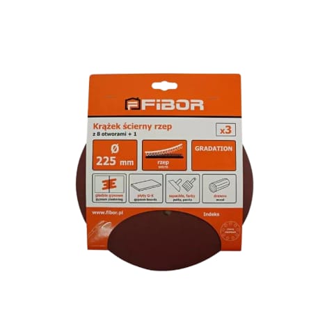 ⁨FIBOR KRĄŻEK 120 ŚCIERNY RZEP 225mm 3szt  7864⁩ w sklepie Wasserman.eu