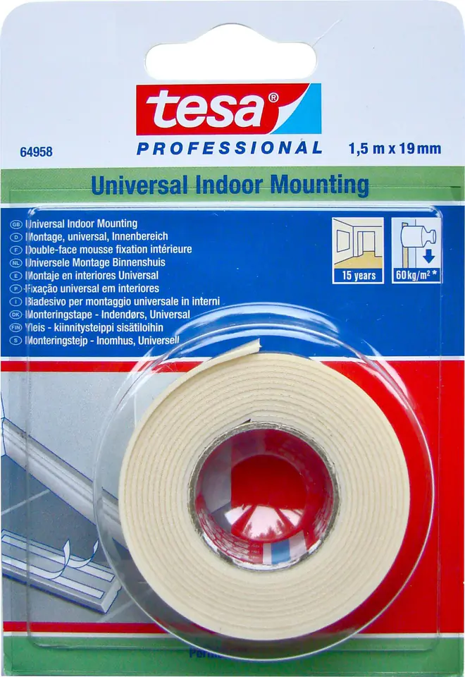 ⁨Universal Foam Mounting Tape 1.5m:19mm[h6495819]⁩ at Wasserman.eu