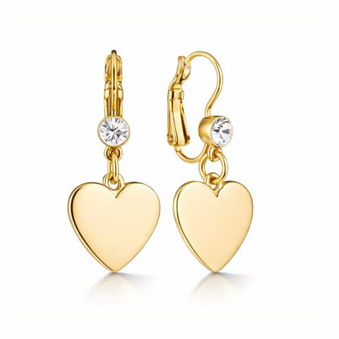 ⁨Hanging heart earrings with crystals (P13379AU)⁩ at Wasserman.eu