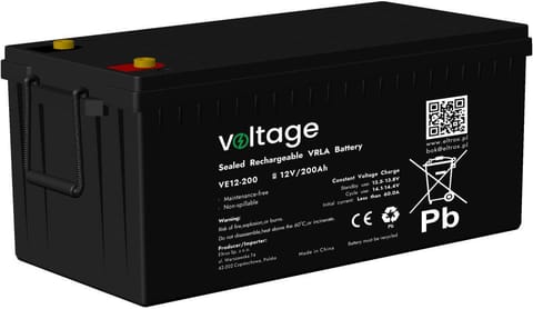 ⁨Akumulator AGM Voltage 12V 200Ah VE12-200 (Żywotność 6-9 lat)⁩ w sklepie Wasserman.eu