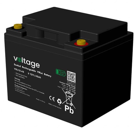⁨Akumulator AGM Voltage Long Life 12V 45Ah VEL12-45 (Żywotność 15 lat)⁩ w sklepie Wasserman.eu