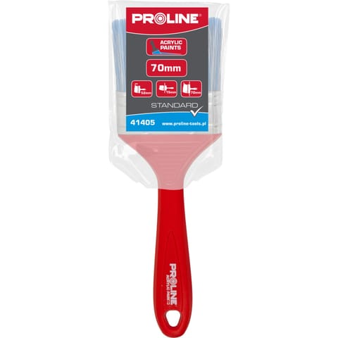 ⁨PĘDZEL PŁASKI STANDARD 70MM,RĄCZKA PLASTIK,AKRYL,PROLINE⁩ w sklepie Wasserman.eu