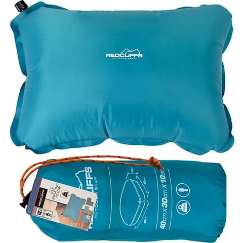 ⁨PODUSZKA TURYSTYCZNA PODRÓŻNA SAMOPOMUJĄCA 40X30CM NIEBIESKA REDCLIFFS⁩ w sklepie Wasserman.eu