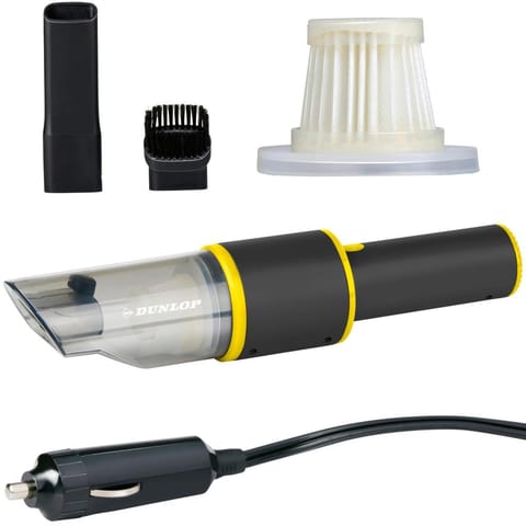 ⁨ODKURZACZ SAMOCHODOWY DO GNIAZDA ZAPALINICZKI 2 DODATKOWE KOŃCÓWKI 36W DUNLOP⁩ w sklepie Wasserman.eu