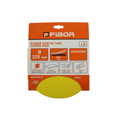 ⁨FIBOR KRĄŻEK 40 ŚCIERNY RZEP SUPER PAD 225mm 3szt 7870⁩ w sklepie Wasserman.eu