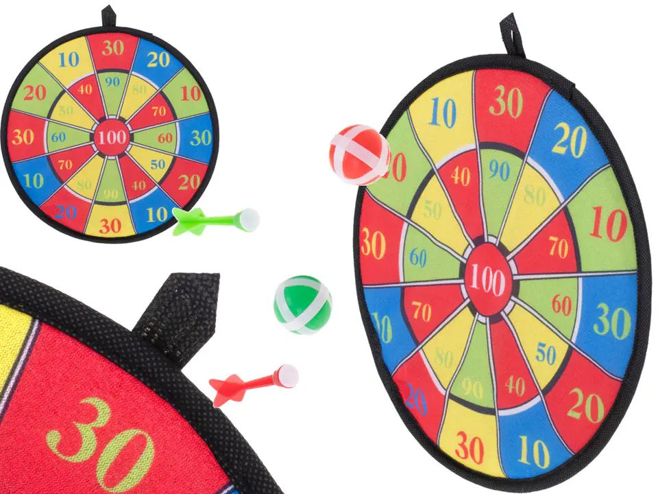 Gra zręcznościowa rzutki na rzepy dart bezpieczne lotki tarcza 28cm w sklepie Wasserman.eu