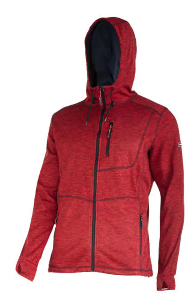 ⁨Sweatshirt with hood and zipper red, "l", ce, lahti⁩ at Wasserman.eu