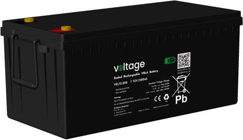 ⁨Akumulator AGM Voltage Long Life 12V 200Ah VEL12-200 (Żywotność 15 lat)⁩ w sklepie Wasserman.eu