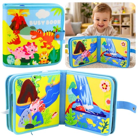 ⁨Książeczka Edukacyjna Sensoryczna Filcowa 3D Dinozaury⁩ w sklepie Wasserman.eu