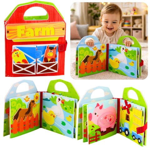 ⁨Książeczka Edukacyjna Sensoryczna Filcowa 3D Zwierzęta Domowe Farma⁩ w sklepie Wasserman.eu